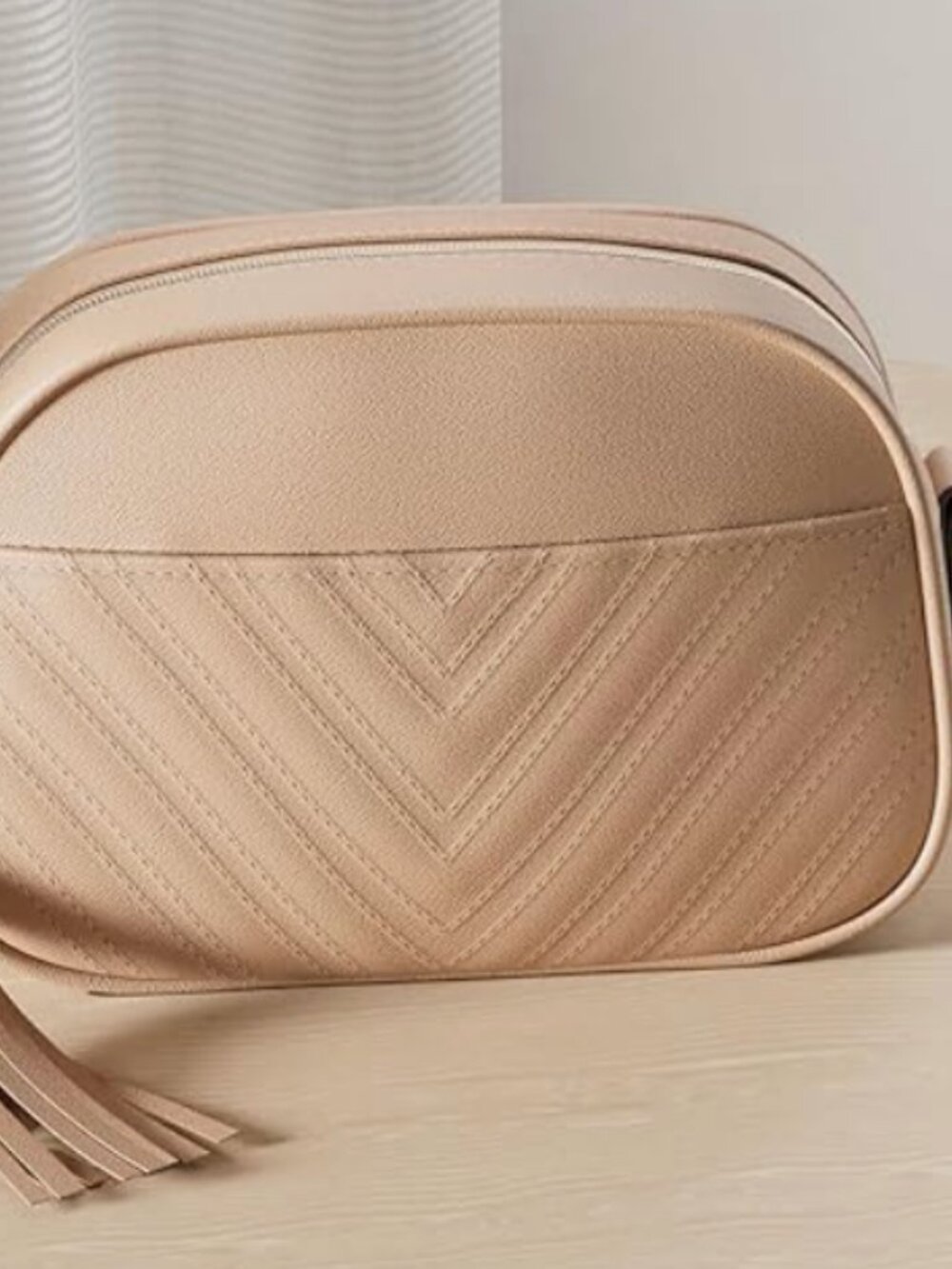 Lola Mae Quilted Crossbody Bag & Matching Belt | Taupe Gucci-Inspired